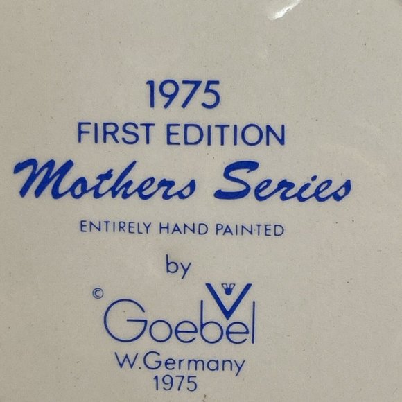 Goebel 1975 Mother Series Plate Signed Hand Painted Relief Bunny Rabbit Hummel - Picture 15 of 16